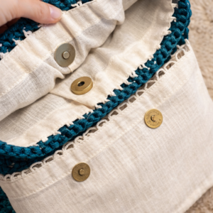 Forro em algodão cru SEM BOLSO com botão imantado embutido